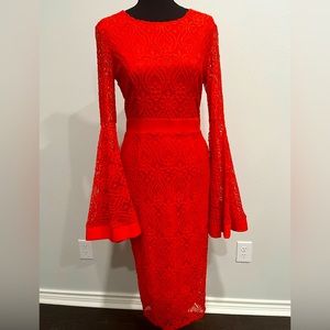 NWT WHY Red Lace Dress